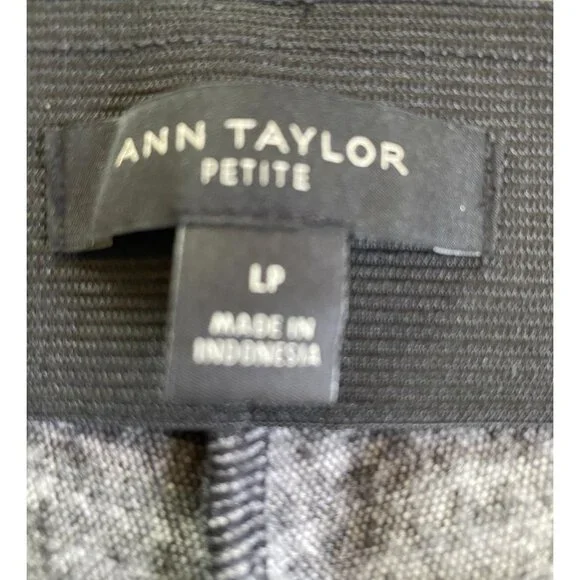 Ann Taylor Black & White Houndstooth High-Waist Pants With Side Zipper Size LP - Picture 3 of 9